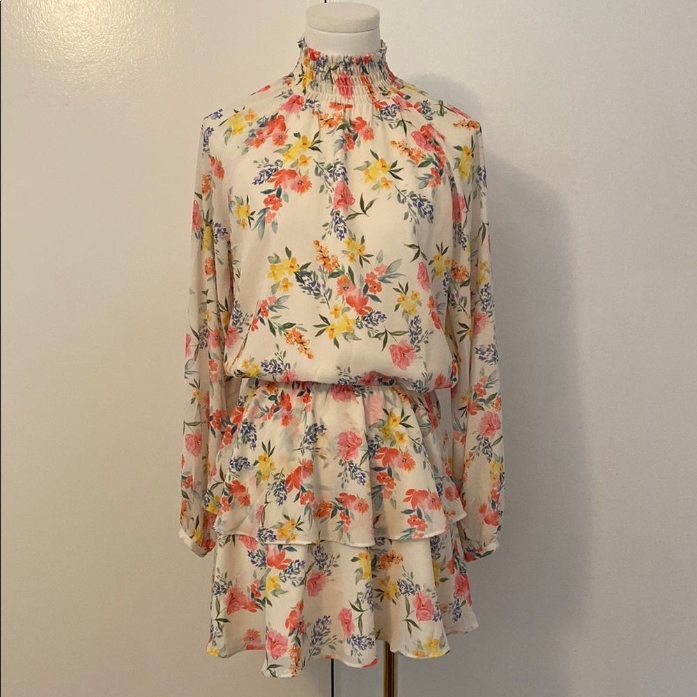 Yumi Kim Class Act Floral Mini Dress in Mulberry Ivory Size Small - Picture 3 of 12